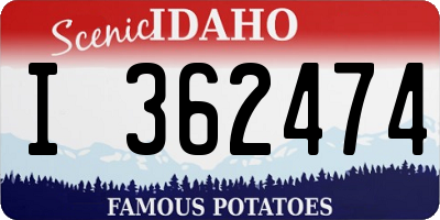 ID license plate I362474
