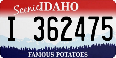 ID license plate I362475
