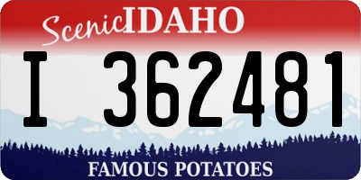 ID license plate I362481