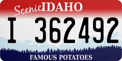 ID license plate I362492