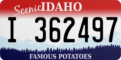 ID license plate I362497