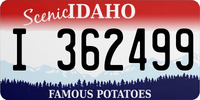 ID license plate I362499