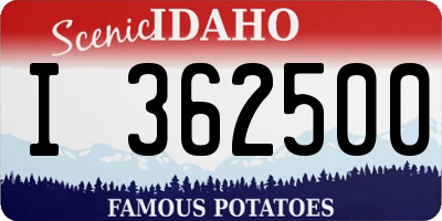 ID license plate I362500