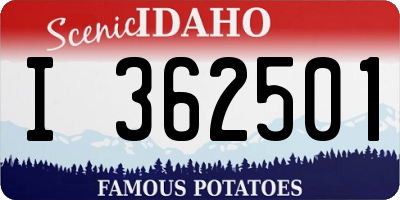 ID license plate I362501