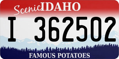 ID license plate I362502