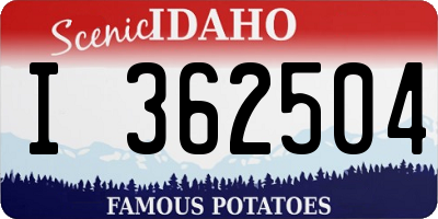 ID license plate I362504