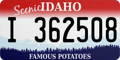 ID license plate I362508