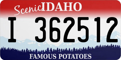 ID license plate I362512