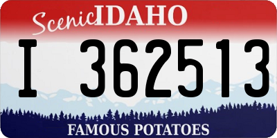 ID license plate I362513