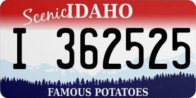 ID license plate I362525