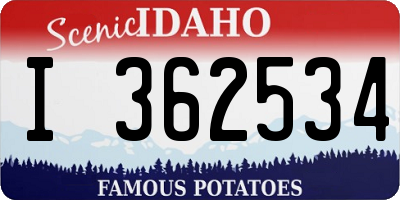 ID license plate I362534