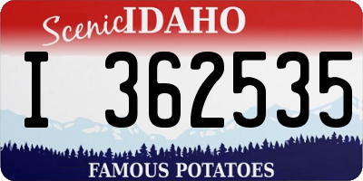 ID license plate I362535