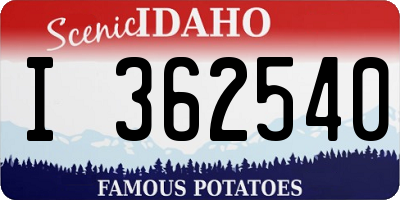 ID license plate I362540