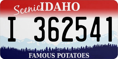 ID license plate I362541