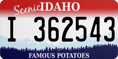 ID license plate I362543