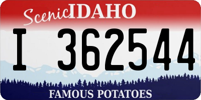ID license plate I362544