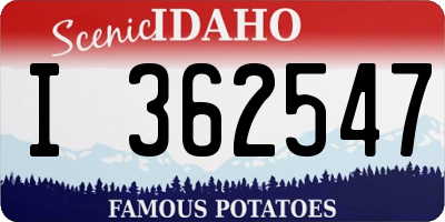 ID license plate I362547