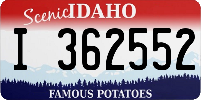 ID license plate I362552