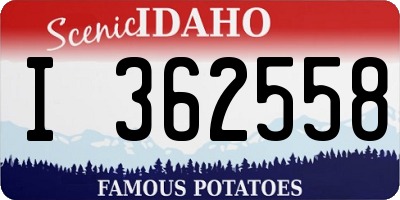 ID license plate I362558