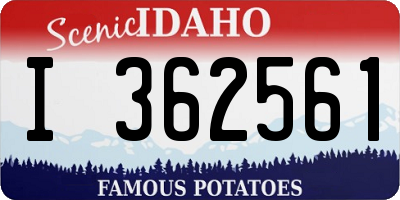 ID license plate I362561