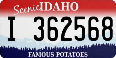 ID license plate I362568