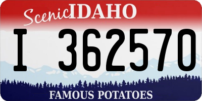 ID license plate I362570