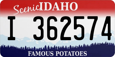 ID license plate I362574