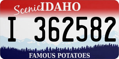 ID license plate I362582