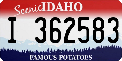 ID license plate I362583