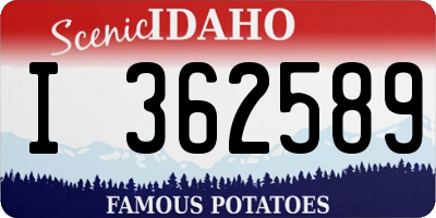ID license plate I362589