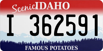 ID license plate I362591
