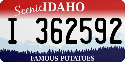 ID license plate I362592