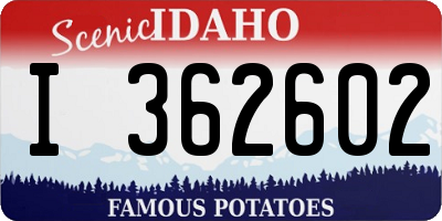 ID license plate I362602
