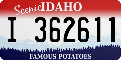 ID license plate I362611