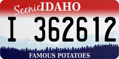 ID license plate I362612