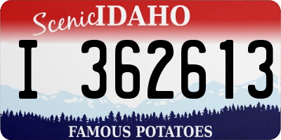 ID license plate I362613