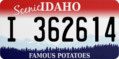 ID license plate I362614