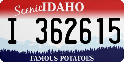 ID license plate I362615