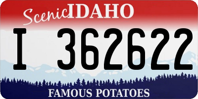 ID license plate I362622