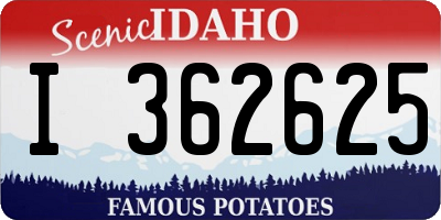 ID license plate I362625