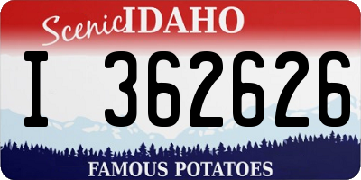 ID license plate I362626