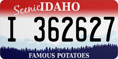 ID license plate I362627