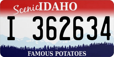 ID license plate I362634