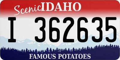 ID license plate I362635
