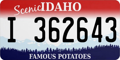 ID license plate I362643