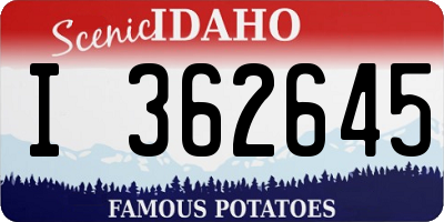 ID license plate I362645