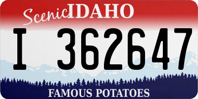 ID license plate I362647