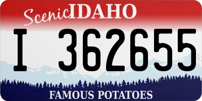 ID license plate I362655