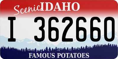 ID license plate I362660