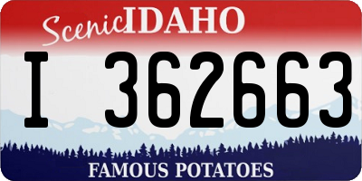 ID license plate I362663